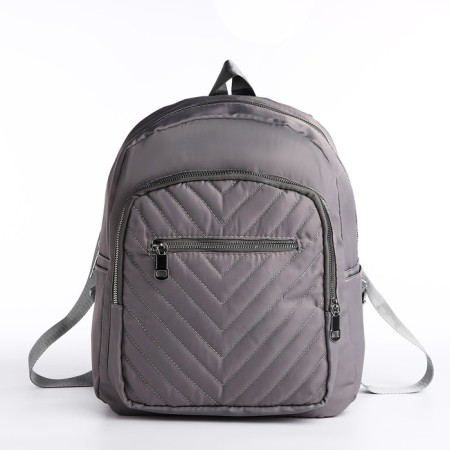 City backpack of textiles on lightning, 2 outer pockets, color gray color