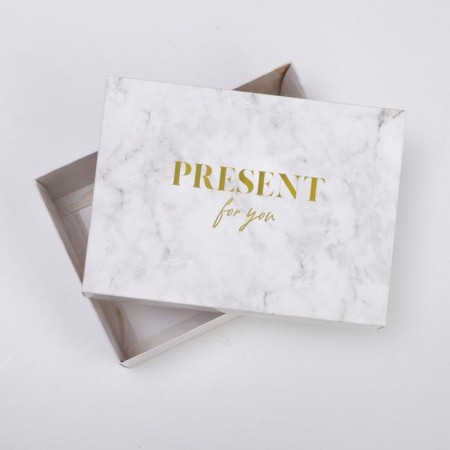 Gift folding box, packaging, “marble”, 21 x 15 x 7 cm-3