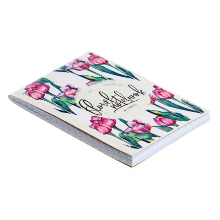 Notepad A7, 40 sheets on the paper clip "Flowers", mix-4