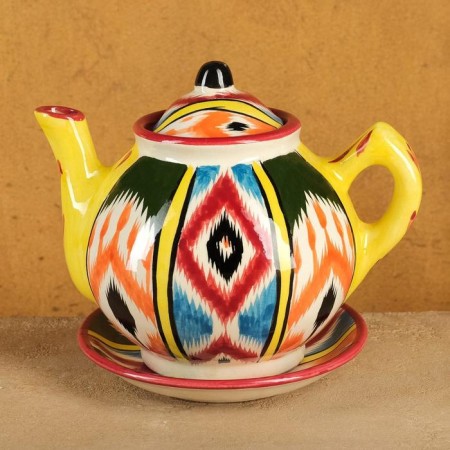 Set of Tea Rishtan Ceramics "Atlas No. 3", 9 items (kettle 0.8l, Piala 0.2l)-1