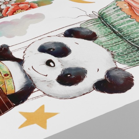 Sticking plastic interior color "Panda with a cupcake in the clouds" 40x60 cm-1