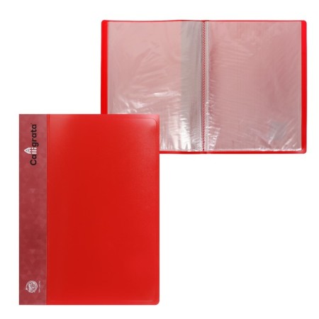 Folder with 20 A4 inserts, 600 μm, Calligrata, 15 mm, red