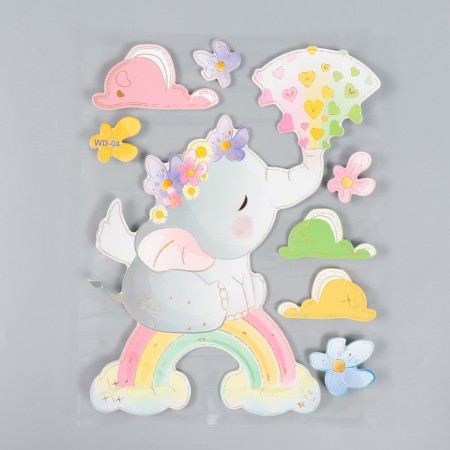 EVA sticker "Elephant on the rainbow" 41x31.5 cm