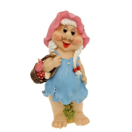 Garden figure "Girl Gnome with a basket" 26x18x52 cm-8