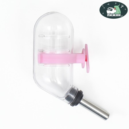 Drill for rodents with a metal nose, 60 ml, transparent with pink fastening