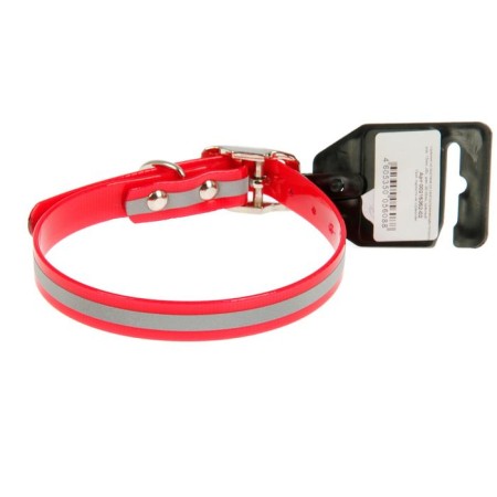 Biotan collar with a reflective strip, 26-35 x 1.5 cm, red