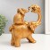 Souvenir Polystone "Elephant plays with elephant" gold 7.7x20.5x20.5 cm