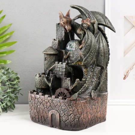 The desktop fountain from the network, backlight "Dragons on the tower" 20x18x35 cm-2