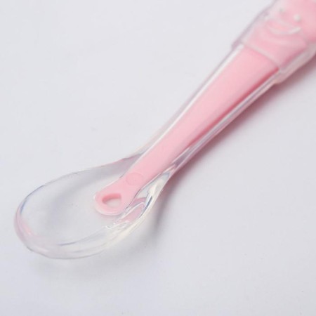 Spoon silicone children's "giraffes", pink color-3