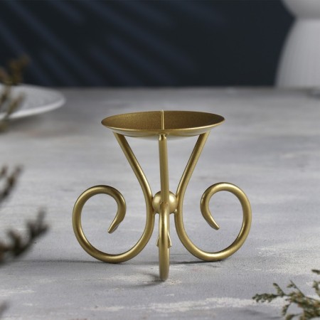 Summary "Vesel N" metal per candle, 9.5x7.6 cm, golden-1
