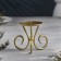 Summary "Vesel N" metal per candle, 9.5x7.6 cm, golden