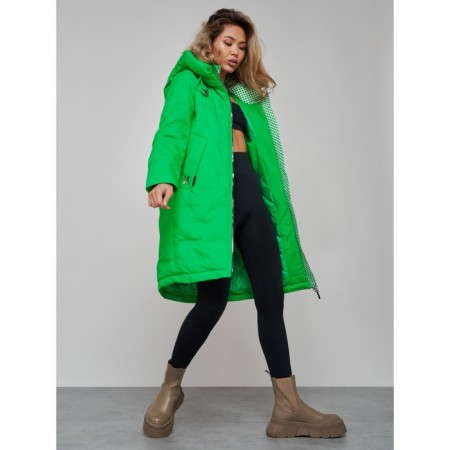 Coat insulated winter female, size 42, green color-17