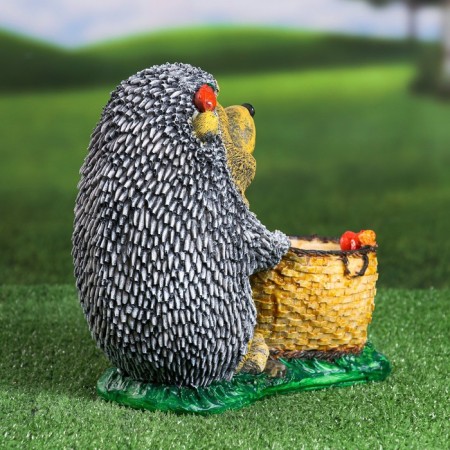 Garden figure "Hedgehog with wicker basket" 26x25x15cm-3