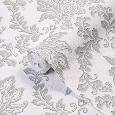Paper wallpaper "Carolina", gray (0.53 x 10.05 m)-1