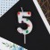 Candle for the cake, number "5", with balls, 5.5 x 8 cm.