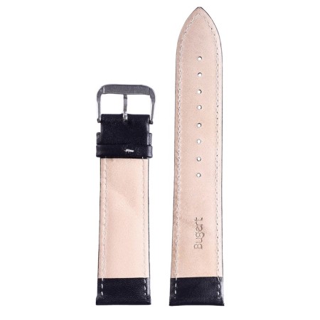 Bugert watch strap 20 mm, genuine leather, l = 20 cm, black-2