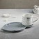 Tea couple ceramic “leaf”, 3 objects: a cup 320 ml, a saucer 25.5 × 16 cm, a spoon, color gray color