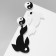 Earrings Acrylic "yin-yang" fish, black and white color in silver