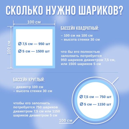 Набор шаров для сухого бассейна 500 шт, цвет: голубой перламутр-1