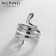Ring Xuping Snake of Temptation, white color in silver, size 19