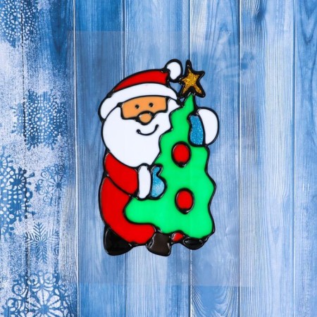 Santa Claus with a Christmas tree 9x14 cm