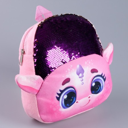 Baby backpack with sequins "Pink Dragon", p. 23 × 28 cm-2