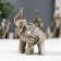Souvenir Polystone "Elephants Silver Popon" set 7 pcs h = 12; 10.5; 9.5; 8; 7; 6; 5 cm