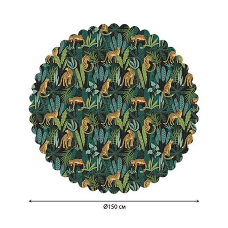 Tables on the table "Leopards in the tropical jungle", round, Saten, d = 150 cm-1