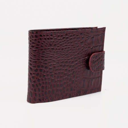 Women's wallet on the button, burgundy color