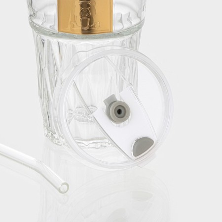 Glass glass with a lid and a Krono pipe, 400 ml-3
