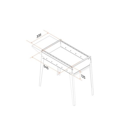 Marbage "Classic 600" 84.6 x 38 x 60.7 cm, 2 mm, folding legs, lateral shelf-3