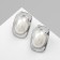 Earrings with pearls "atmosphere" rectangle, white color in silver