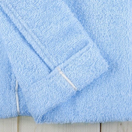 A robe for a boy with a hood, height 116 cm, blue, Makra-5