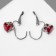 Earrings with “confetti” rhinestones Circle, Mix color in silver