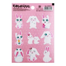 Paper “Bunnies” stickers, with coloring on the back, 11 × 15.5 cm