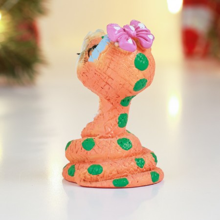 New Year. Symbol 2025. Figure "Snake with Bantik" 4x4x6cm, color-2