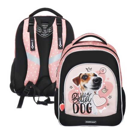 School backpack Erich Krause Ergoline 15l, 39 x 28 x 14 cm, ergonomic back, Jack russell 60096