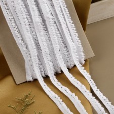 Britting tied elastic, 10 mm × 9.1 m ± 0.5 m, white color