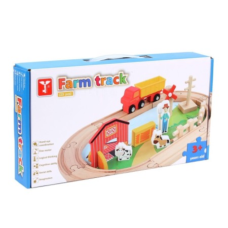 Wooden toy "Railway + Farm" 23 details, 32 × 5 × 17 cm-4