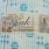 Bathroom mat "Squares", width 1.3 m, roll 15 m, blue color