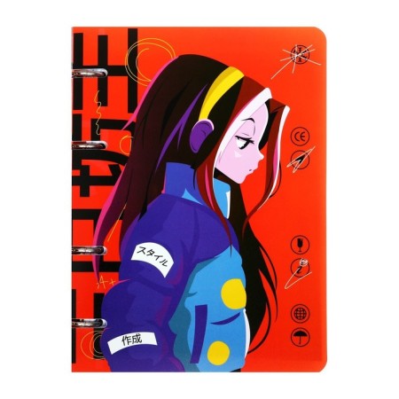 A notebook on the rings of the A5 160 sheets in the Calligrata “AnimeArt-2” cage, plastic cover, offset block-2