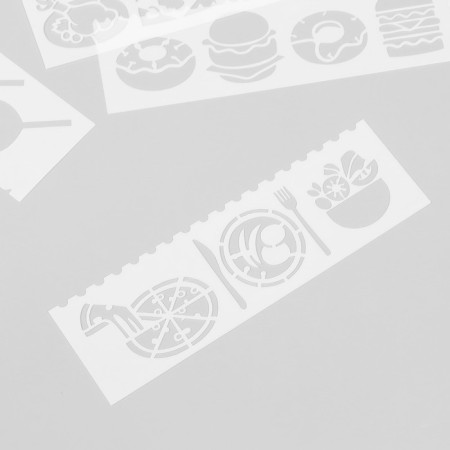 A stencil with a curly edge "Yummy" set of 8 pcs 18.3x5.5 cm-1