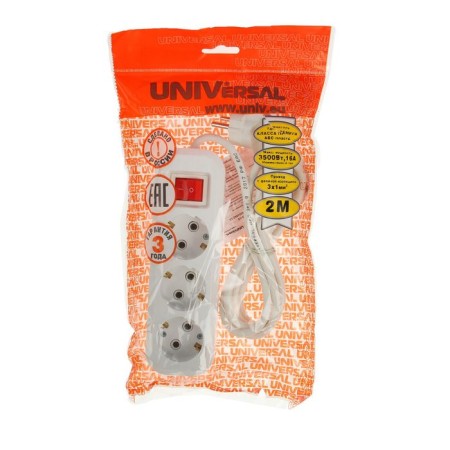 The extension cord UNIVERSAL S-303, 3 sockets, 2 m, PVS 3x1, 16 a, with salary, with the VKL/Off button-1