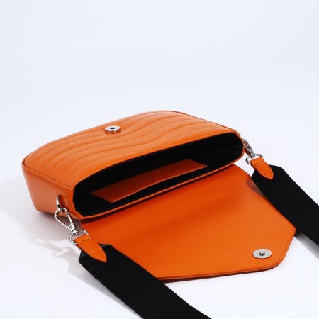Women's bag Fabula on a magnet, long belt, orange color-7