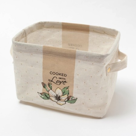 Textile basket "Flowers", 20.5x16 x14.5 cm-1