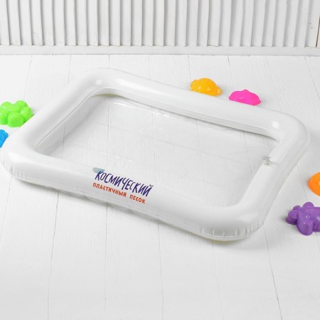 Cosmic sand yellow in a box, 1 kg + sandbox: 60 × 46 cm + molds-3
