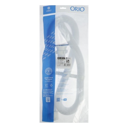 Hofrosiphon ORIO AS-30112, 1 1/2 "x40 mm, with a stainless grill d = 70 mm, l = 1500 mm, white-3