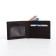 Male purse without fastener, department for maps, for bills, brown color