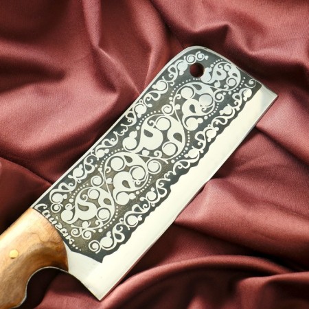 Caucasian knife, cutting "saigak" with a cover, steel - 40x13, handle - nut, 14 cm-3