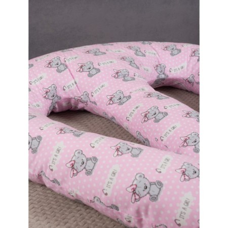 Pillow for twins "Bear with a bow", Hollofiber-3